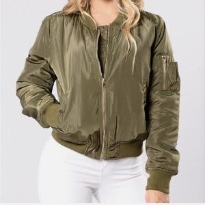Olive Green Bomber Jacket